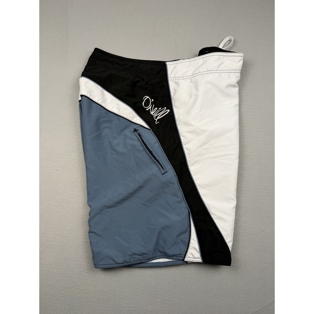 VTG Y2K 2000s O'Neil Boardshorts Script Surfwear White/Blue  Mens 40-41 - Picture 13 of 16